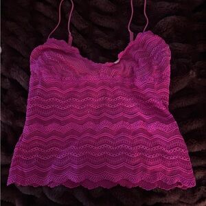 cosabella hot pink lace tank top size small